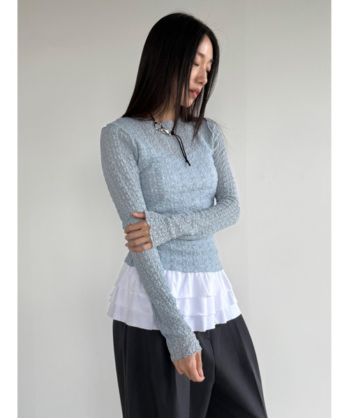 tシャツ 「DIDOT.」フラワーレースメロウTEE レディース