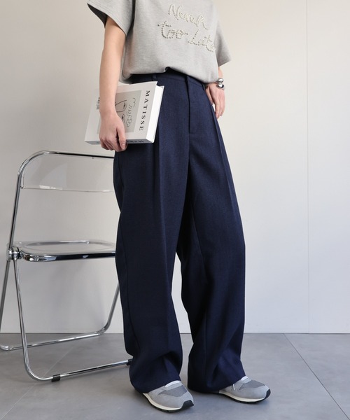 ap retro パンツ 「セットアップ対応」麻ライクタックワイド