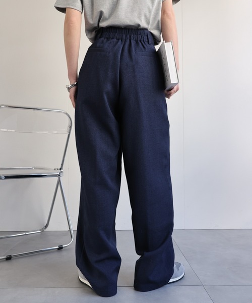 ap retro パンツ 「セットアップ対応」麻ライクタックワイドパンツ