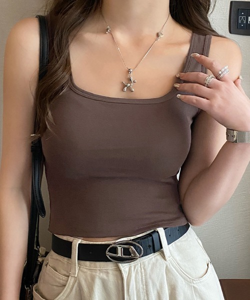 タンクトップ ノースリーブ カップ付きタンクトップ背中あきブラトップ レディース | miniministore | 04