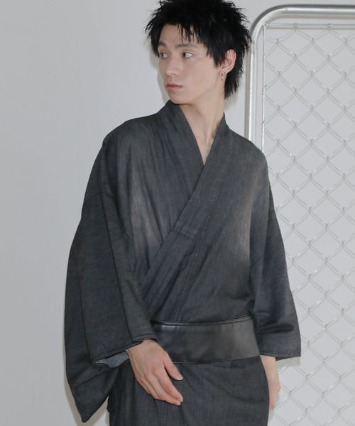 浴衣 デニム浴衣2点セット 帯 男性浴衣 メンズ : ZOZOTOWN Yahoo