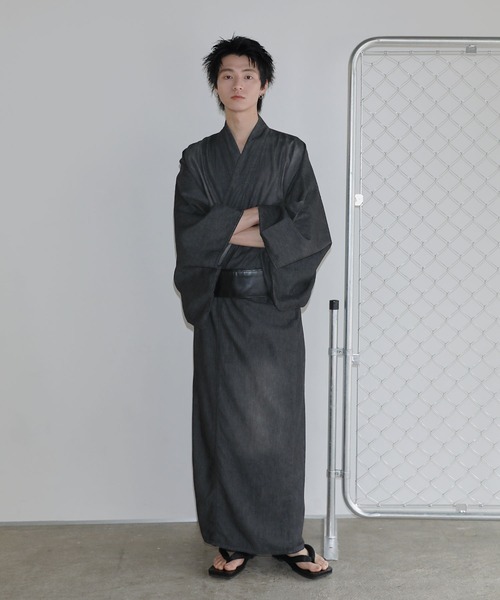 浴衣 デニム浴衣2点セット 帯 男性浴衣 メンズ : ZOZOTOWN Yahoo