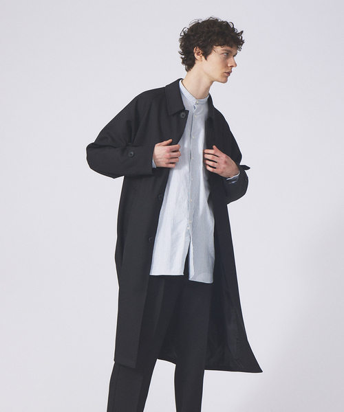 ABAHOUSE GRAY ステンカラーコート 48 ブラック メンズ : ZOZOTOWN