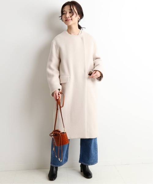 SLOBE IÉNA ベージュ ケープ コート SLOBE IENA（スローブイエナ） ノーカラーコート 36 ベージュ