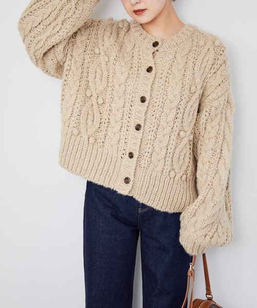 Heather（ヘザー） ニットカーディガン FREE アイボリー レディース