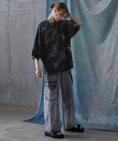 serace グラデーションニットセーター Sサイズ SERACE セーター ニット 「SERACE」Loose silhouette abstract