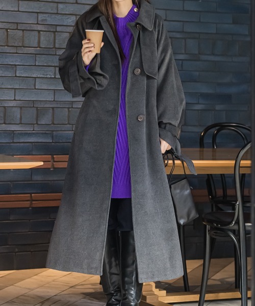 「VICKY」 ステンカラーコート M グレー レディース_画像4