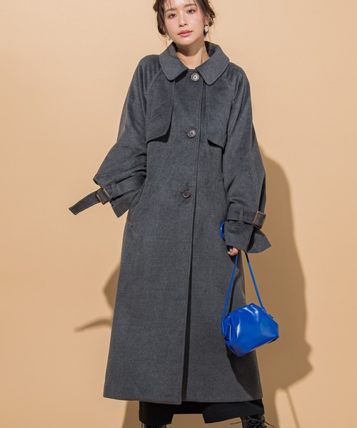 「VICKY」 ステンカラーコート M グレー レディース_画像8