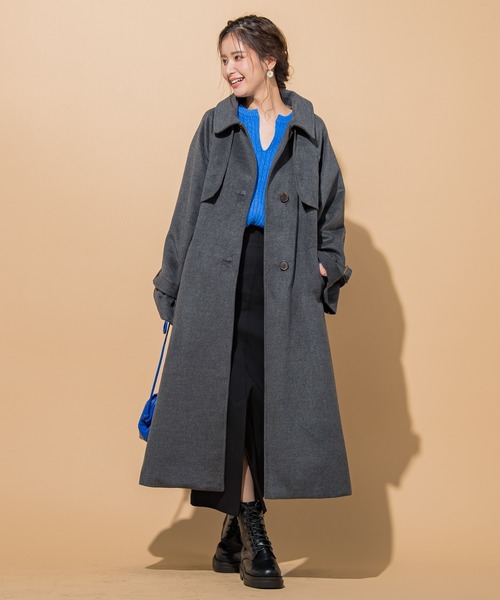「VICKY」 ステンカラーコート M グレー レディース_画像9