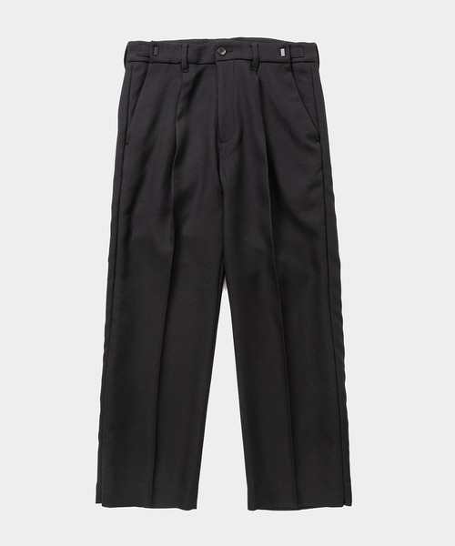 パンツ meanswhile meanswhile（ミーンズワイル） スラックス Side Zip Polyester Slacks