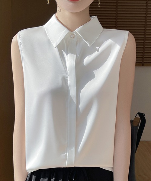 専用　Minimal Satin ノースリーブブラウス（シャツ／ブラウス） Deuxieme Classe（ドゥーズィエムクラス） ブラウス シャツ Minimal