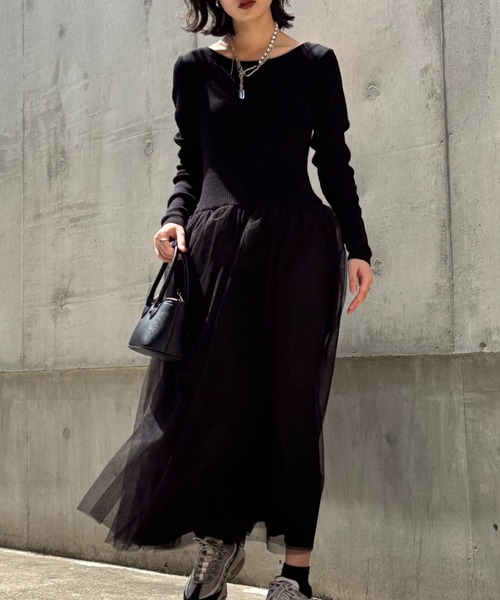 HONEY MI HONEY（ハニーミーハニー） ワンピース rib knit volume