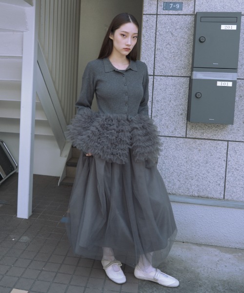HONEY MI HONEY（ハニーミーハニー） ワンピース rib knit volume