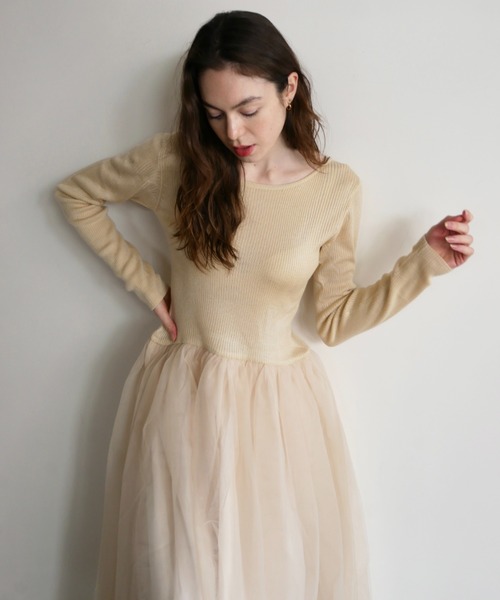 HONEY MI HONEY（ハニーミーハニー） ワンピース rib knit volume