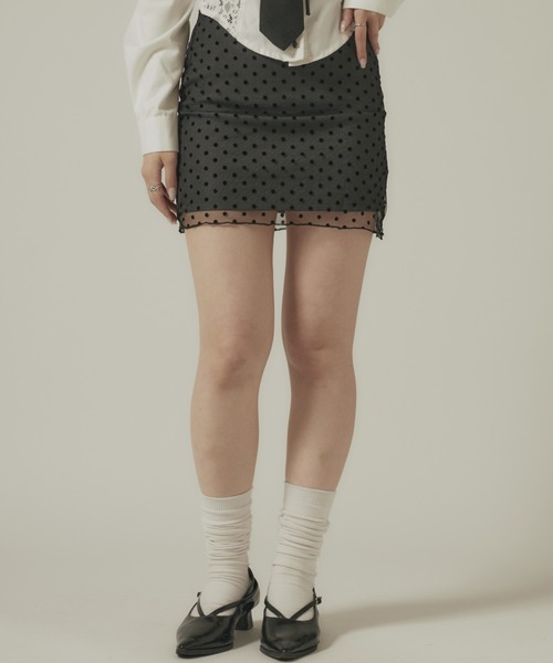 SALE【Alaia】ドット柄ミニスカート AO2 スカート Dot Mini Skirt / ドット柄 ミニスカート