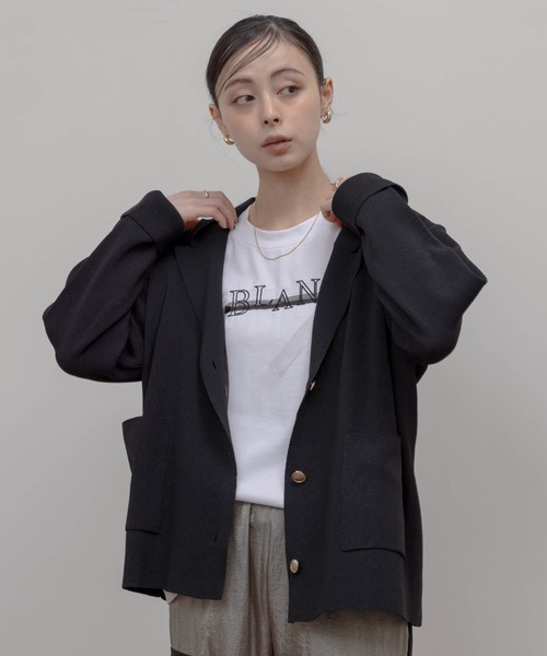 Eimee Law（エイミーロウ） コート アウター 片畦ニットフーディー