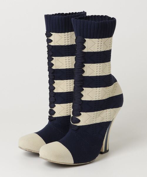 FENDI ショートブーツ サイズ36 FENDI（フェンディ） ショートブーツ 36 ネイビー レディース