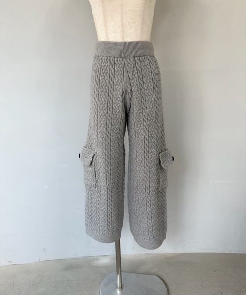 SANSeLF（サンセルフ） パンツ ニットカーゴパンツ ケーブル編み