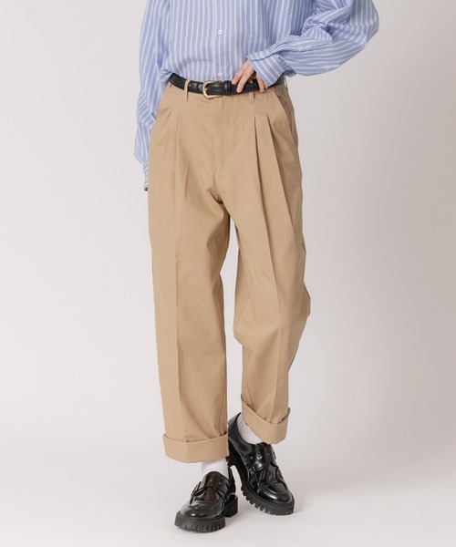 tranoi. アンバランスチノパンツ ベージュ tranoi. アンバランスチノパンツ ベージュ
