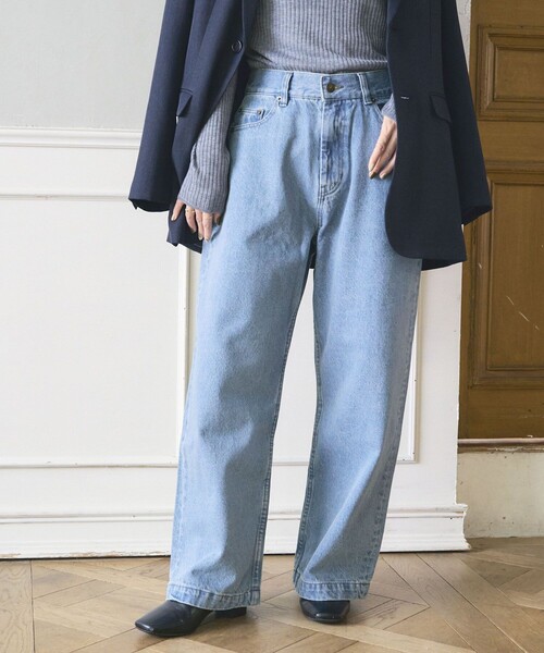 [FREAK'S STORE] обработка Denim брюки MEDIUM sax голубой женский 