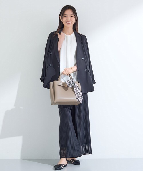 INDIVI ブラウス シャツ 「接触冷感／UVケア」モノグラム