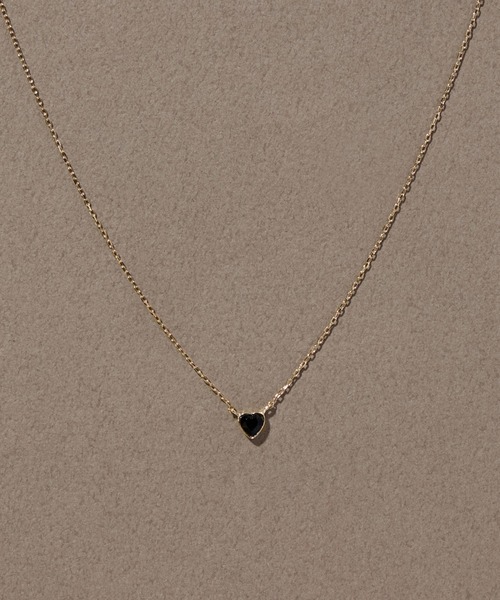 ete ハート型ストーン付きネックレスk10 k10 PG ネックレス ストーン付き ハート型