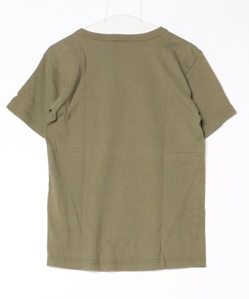 「Champion」 ワンポイント半袖Tシャツ S グリーン メンズ