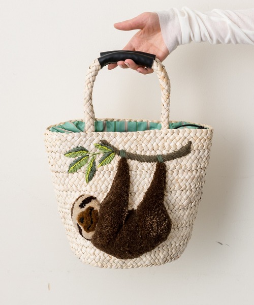 「ear PAPILLONNER」 かごバッグ FREE グレー系その他 レディース_画像2