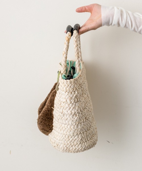 「ear PAPILLONNER」 かごバッグ FREE グレー系その他 レディース_画像4