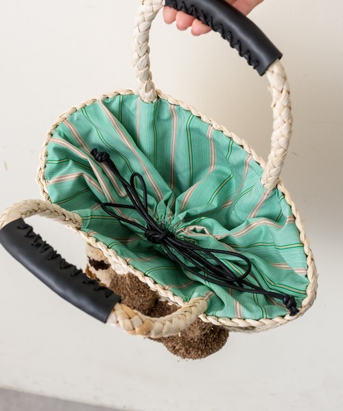 「ear PAPILLONNER」 かごバッグ FREE グレー系その他 レディース_画像5