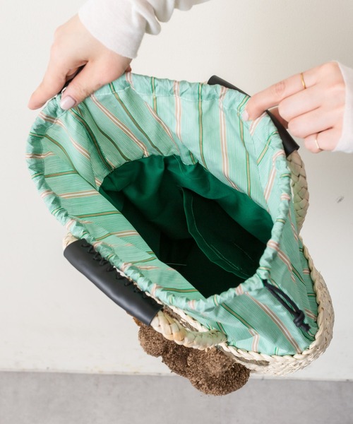 「ear PAPILLONNER」 かごバッグ FREE グレー系その他 レディース_画像6