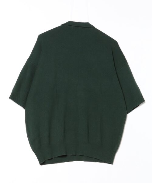 「RAGEBLUE」 ストライプ柄半袖ニット M グリーン メンズ_画像2