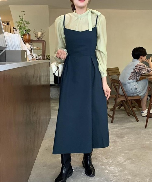 「Dream garden」 キャミソールワンピース FREE ブラック レディース_画像3