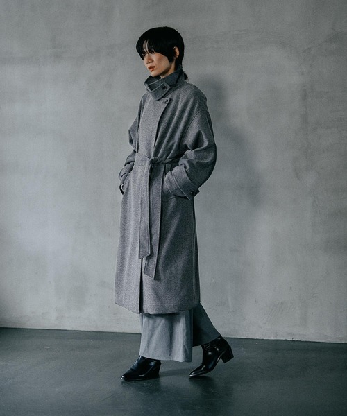 【イタリア製】VERRY ヴェリー ロング チェスター ステンカラー コート L イタリア製】VERRY ヴェリー ロング チェスター ステンカラー コート L