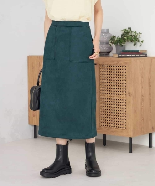 PGG ◾️ストレッチスカート◾️新品未使用品 a.v.v スカート 「ストレッチ/洗える」フェイクスエードナロースカート
