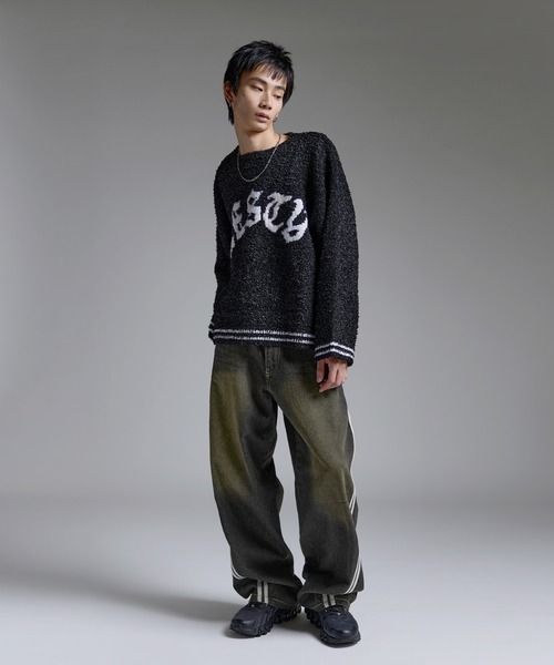 ワイドパンツ ジーンズ Buyer's Select/サイドラインカーブデニム