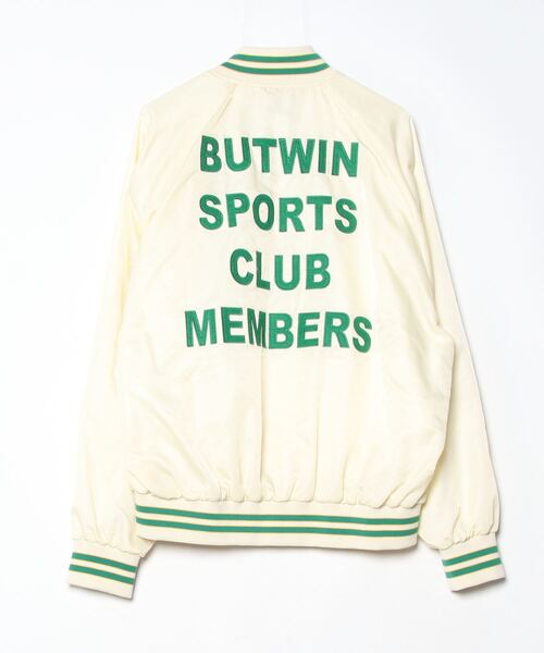 「BUTWIN」 刺繍ナイロンブルゾン M ベージュ レディース_画像2