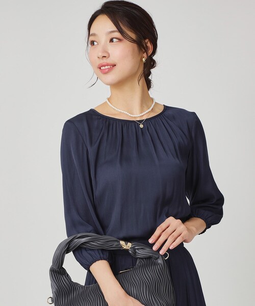 クード シャンス（COUP DE CHANCE）/【手洗い可／セットアップ可】エアリーなギャザーブラウス COUP DE CHANCE（クードシャンス） ブラウス シャツ 「手洗い可