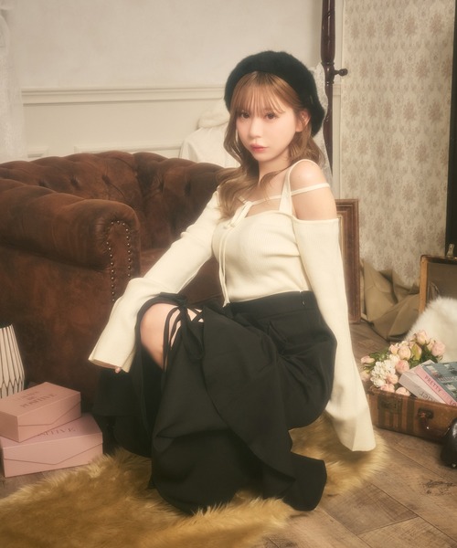 apres jour（アプレジュール） スカート レースアップリボンスカート