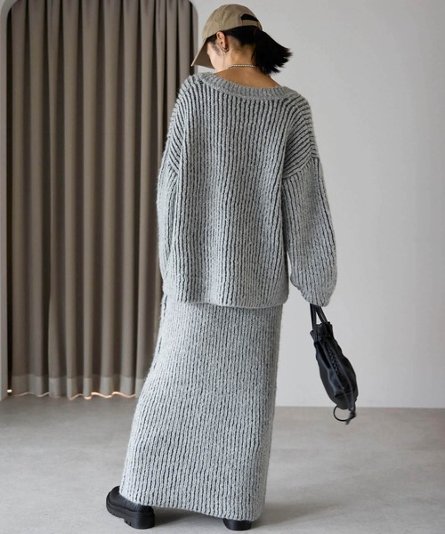 オーバーサイズ　ニット ワンフォークロージング 1111clothing Vネック ニット メンズ オーバー