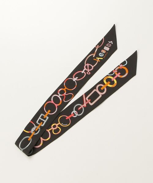 HERMES スカーフ ツイリー DO RE BOUCLES ブラック シルク HERMES（エルメス） シルク ツイリー Do Re Boucles スカーフ