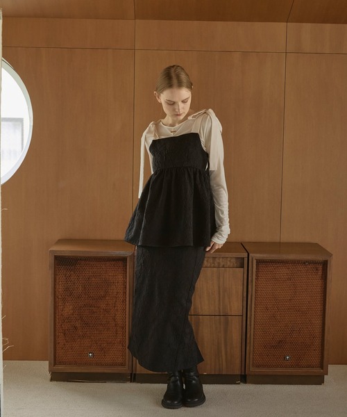 POLAアッペクス！5点セット！ Alumu. AM570923ジャガードぺプラムビスチェ「セットアップ可能