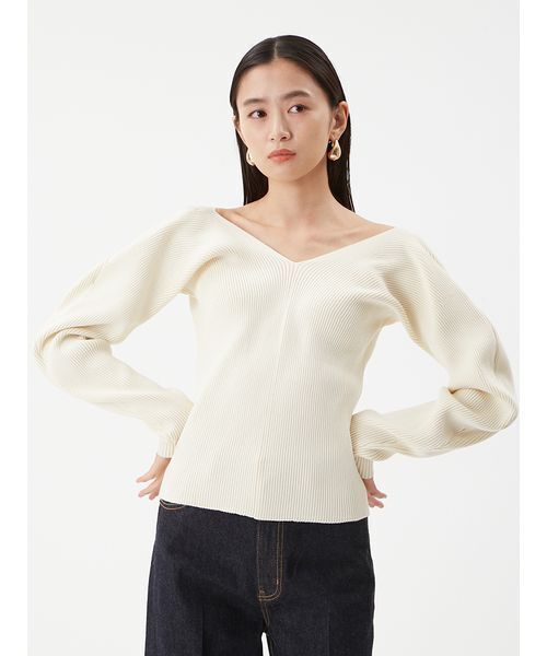 Mila Owen（ミラオーウェン） ニット セーター Vネックカーブスリーブ