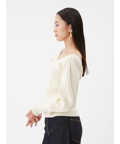 Mila Owen（ミラオーウェン） ニット セーター Vネックカーブスリーブ