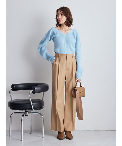 Mila Owen（ミラオーウェン） ニット セーター Vネックカーブスリーブ