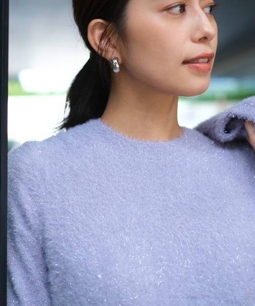 「Mystrada」 半袖ニット 38 パープル レディース_画像5