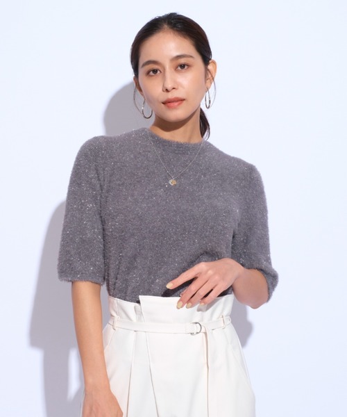 「Mystrada」 半袖ニット 38 パープル レディース_画像10