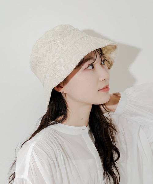 「SMELLY」 ハット - アイボリー レディース_画像2