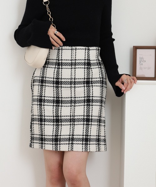 Nohea スカート ツィードチェックミニスカート : ZOZOTOWN Yahoo!店