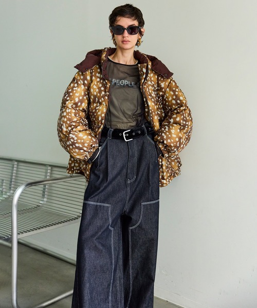ダウンコート ダウンジャケット Reversible Printed Down Coat/リバーシブルプリントダウン レディースの画像